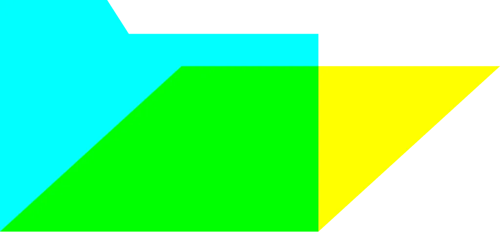 Ordner-Symbol in Cyan, Gelb und Grün